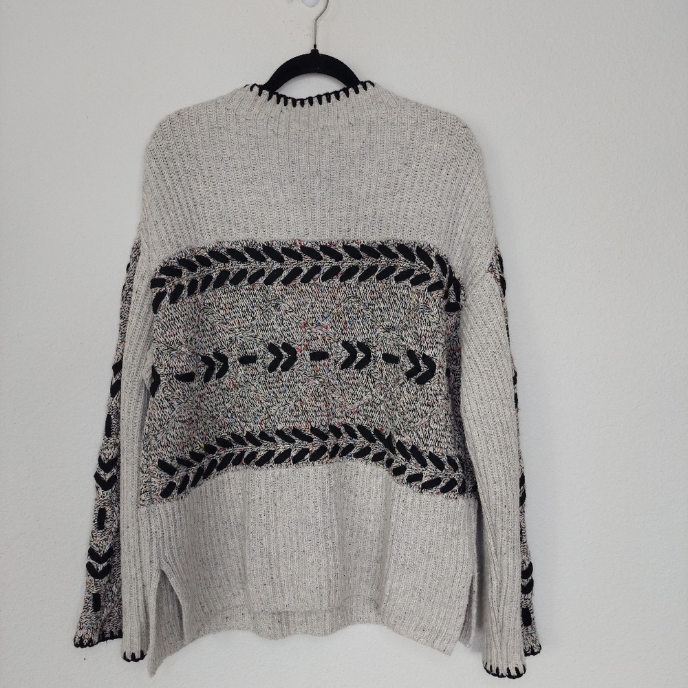 Rails Raini Heather Cable Knit Sweater Size Large - Picture 6 of 11